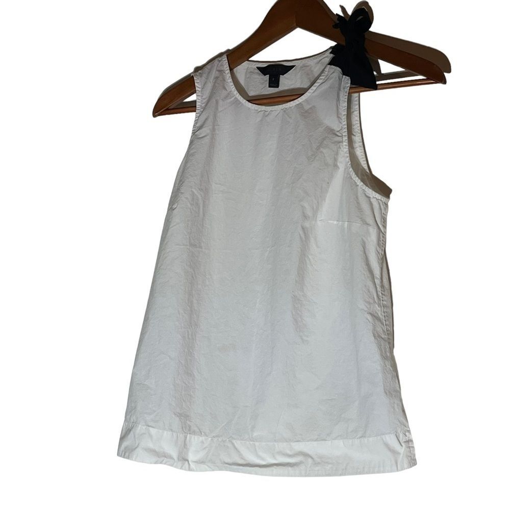 J. Crew White & Black Tank Top with Bow